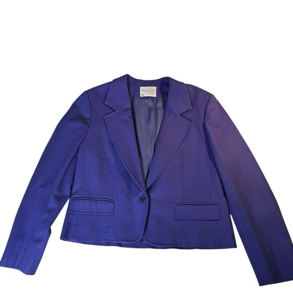 Pendleton 100% Virgin Wool Skirt Suit Set Womens Size 12 Petite USA Made Vintage - Picture 10 of 15